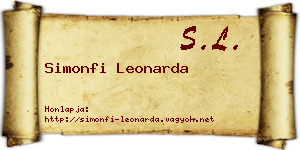 Simonfi Leonarda névjegykártya